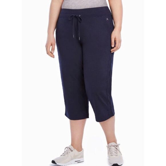 Danskin Navy Blue Cropped Active Pants 2X - Picture 2 of 9